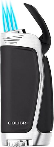 Colibri E3 Triple Jet Flame Cigar Lighter – Wind Resistant Butane Torch with Easy Empty Fuel Tank, Ergonomic Design & Refillable System – Premium Luxury Cigar Lighter for Men in Kuwait