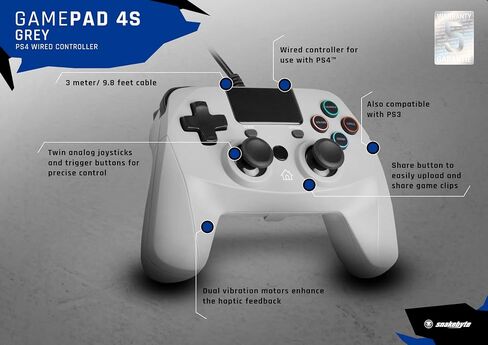 Snakebyte Game: Pad 4 S - Grey - for Use with PS4/Slim/Pro - PlayStation 4 in Kuwait