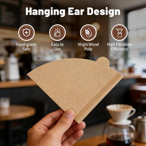 150 Count Disposable Coffee Filters Compatible with YETI Pour Over Coffee Maker Accessory Ramblers, Unbleached Natural Paper，Designed for Perfect Coffee Extraction Anywhere in Kuwait