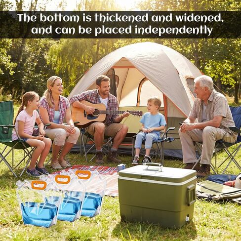12PCS 1.3 Gallon Water Storage Bag, Water Container Emergency Jug, Plastic Storage Pouch Freezable Carrier Tank, Foldable Bottle for Outdoor Sport Camping (Clear,No Scale) in Kuwait