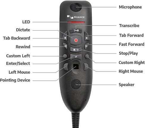 Dragon Medical Powermic III 3 Speech Recognition Microphone Medical Edition (9 Foot Cord) (Renewed) in Kuwait