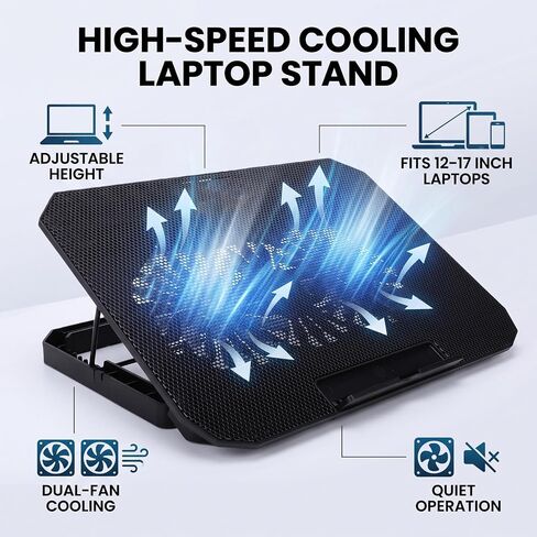Laptop Cooling Stand Dual Quiet Fans in Kuwait