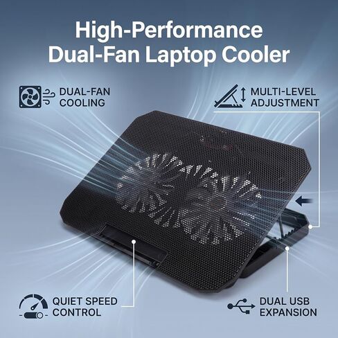Laptop Cooling Stand Dual Quiet Fans in Kuwait