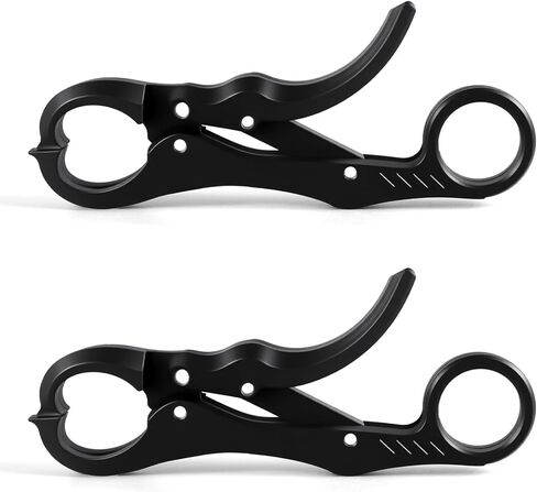 Xinjoduz 2 Pack 5.12" Fish Lip Gripper, Digital Fishing Scale Hook Non-Puncture Replacement Clamp Fish Grabber Tool for Cull Tag Tournament Bass Fishing Culling System Accessories, Black in Kuwait