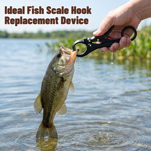 Xinjoduz 2 Pack 5.12" Fish Lip Gripper, Digital Fishing Scale Hook Non-Puncture Replacement Clamp Fish Grabber Tool for Cull Tag Tournament Bass Fishing Culling System Accessories, Black in Kuwait