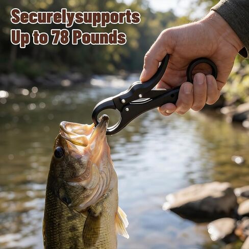 Xinjoduz 2 Pack 5.12" Fish Lip Gripper, Digital Fishing Scale Hook Non-Puncture Replacement Clamp Fish Grabber Tool for Cull Tag Tournament Bass Fishing Culling System Accessories, Black in Kuwait