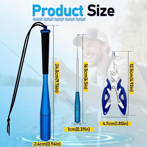 Wonwood_direct Fishing Tool Kit, Fishing Gear with Fish Hook Remover Tool Corrosion-Resistant Fishing Pliers and Fish Stunner Hammer, Stainless Steel Fishing Accessories, for Fishermen in Kuwait
