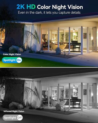 LIWAN Solar Camera Outdoor Wireless, 2.4G WiFi Security Cameras for Home Security, Surveillance Camera Outside with Solar Panel, 2K Color Night Vision, 360°PTZ, PIR Detection, 2-Way Talk in Kuwait