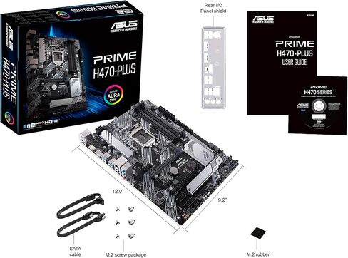 ASUS Prime H470-PLUS/CSM LGA1200 (Intel® 10th Gen) ATX Commercial Motherboard (8 Power Stages, HDMI, DisplayPort, Dual M.2, Intel LAN, USB 3.2 Gen 2 Type-C®, Thunderbolt™ 3 Support) in Kuwait