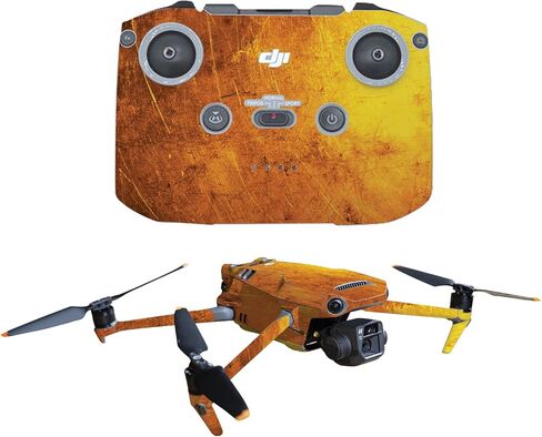MightySkins Skin Compatible with DJI Mavic 3 - Textured Gold | Protective, Durable, and Unique Vinyl Decal wrap Cover | Easy to Apply, Remove, and Change Styles | Made in The USA in Kuwait