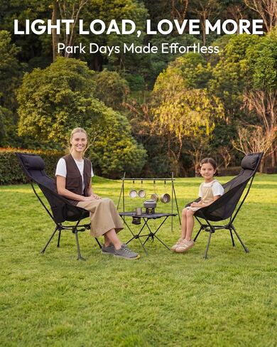 MOBI GARDEN 400Lb High Back Camping Chair, Portable Chair for Adults in Saudi Arabia