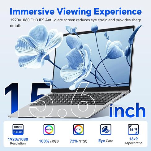 EYY 2026 Laptop Computer, 15.6" Laptops with Office 2024, Intel Pentium 4425Y Processor, 4GB RAM 128GB SSD, FHD IPS Display, Win 11 pro, WiFi 5, BT 5.0, HDMI, USB 3.0, Notebook for Business, Student in Saudi Arabia