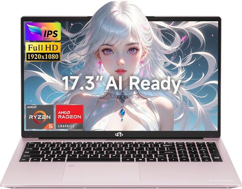 NIMO 17.3" AI Gaming Laptop, AMD R5 6600H 6-Core Win 11 (Renewed) in Kuwait