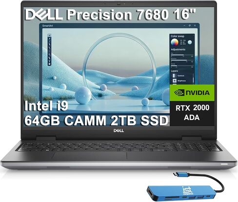 Dell Precision 7680 Laptop, NVIDIA RTX 2000 Ada 8GB, i9-13950HX, 64GB DDR5 in Kuwait