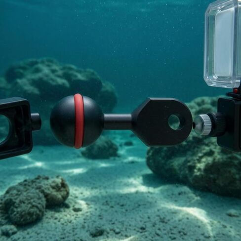 Underwater Camera Arm Mount with Ball Joint Ends Aluminum Alloy Anti Finish Firm Positioning Suitable for cave Diving Travel Student Learning, L, 7 Inch YS Arm in Kuwait