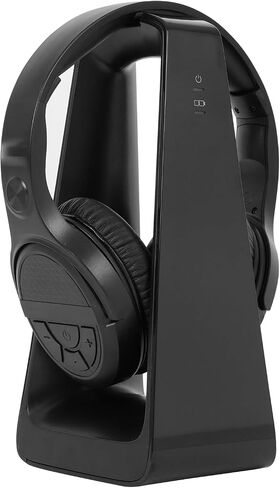 Senior Friendly Headphones with Large Buttons, Wireless TV Headphones with 2.4G Transmitter Charging Dock, Bluetooth 5.3 Headsets, Clear Sound Mode for Elderly, Compatible with TV Optical/RCA/AUX in Kuwait