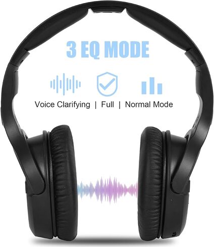 Senior Friendly Headphones with Large Buttons, Wireless TV Headphones with 2.4G Transmitter Charging Dock, Bluetooth 5.3 Headsets, Clear Sound Mode for Elderly, Compatible with TV Optical/RCA/AUX in Kuwait