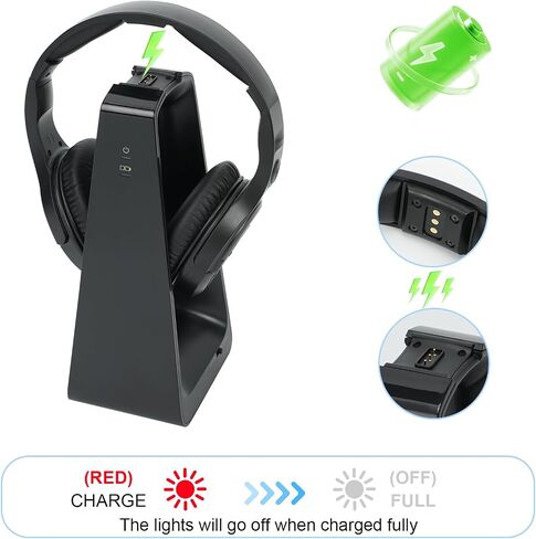 Senior Friendly Headphones with Large Buttons, Wireless TV Headphones with 2.4G Transmitter Charging Dock, Bluetooth 5.3 Headsets, Clear Sound Mode for Elderly, Compatible with TV Optical/RCA/AUX in Kuwait