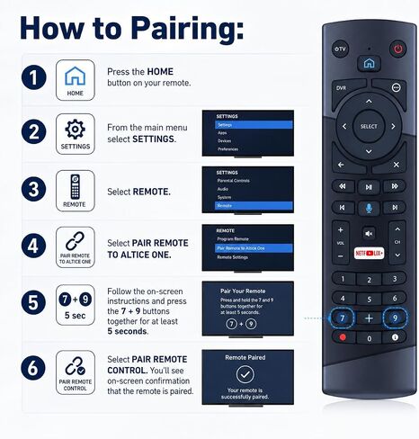 Replacement Voice Remote Control for Altice One Optimum Cablevision Gen2 in Kuwait