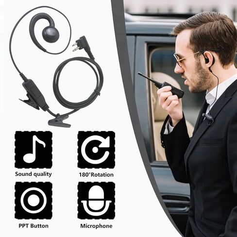 New PTT Mic Swivel Earpiece for Motorola Radio Bearcom Radios BC10, BC20, BC90, BC95, BC120, BC130 in Kuwait