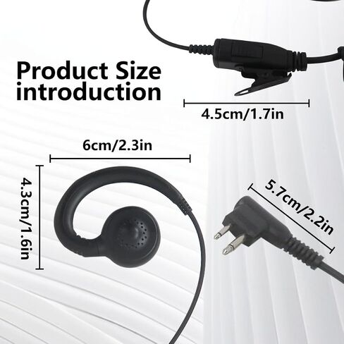 New PTT Mic Swivel Earpiece for Motorola Radio Bearcom Radios BC10, BC20, BC90, BC95, BC120, BC130 in Kuwait