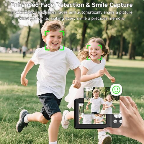 Digital Camera, 56MP 2.7K Dual-Screen Selfie Camera with 16X Zoom, 20 Filters & Anti-Shake, Portable Point and Shoot Digital Cameras with 32GB Card, Compact Travel Cameras for Beginners Teens Kids in Kuwait