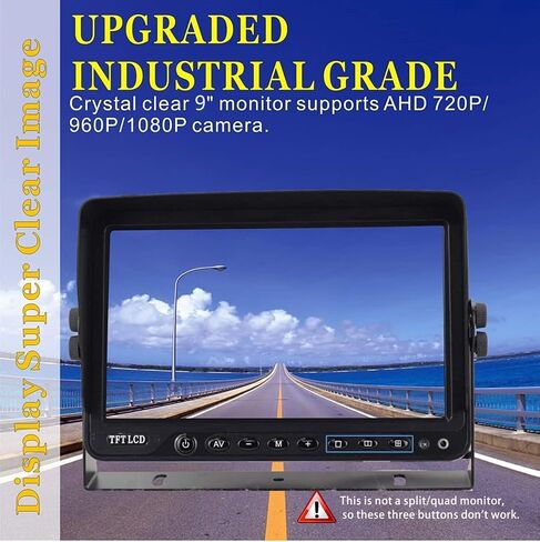 Wired 9" Reverse Rear View Backup Camera System with TVS Surge Protector in Kuwait
