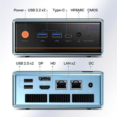 Trycoo Mini PC AMD Ryzen 7 5700U (8C/16T, Up to 4.3GHz) Mini Gaming Pc16GB DDR4 512GB SSD Dual LAN (2.5G+1G) WiFi 6 4K@60Hz HD DP Type-C Ultra-Mini Desktop for Office Home in Kuwait