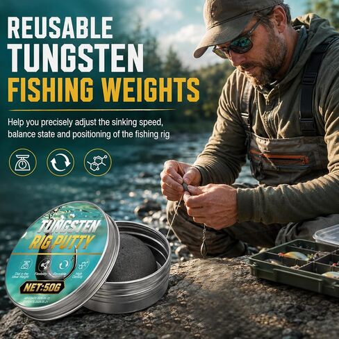 Tungsten Putty Weight, Moldable High Sticky and No Peeling Off, 50G in Saudi Arabia