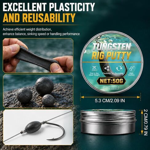 Tungsten Putty Weight, Moldable High Sticky and No Peeling Off, 50G in Saudi Arabia