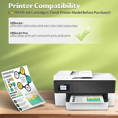 902 902XL Ink Cartridges Compatible for Officejet Pro 6978 Ink Replacement for HP 902 XL HP902 Combo Pack with Office Jet Pro 6978 6968 6963 6964 6962 6950 6954 6951 6960 6975 6956 6961 Printer in Saudi Arabia