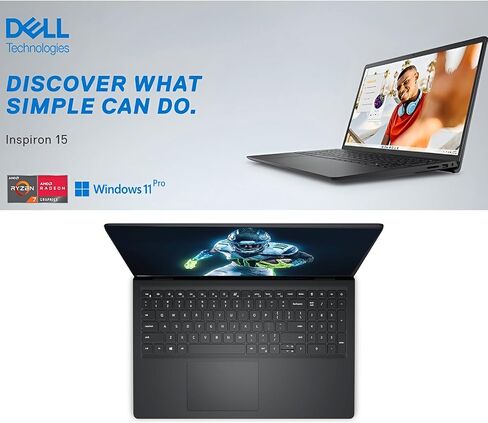 Dell Inspiron 15.6" FHD Touchscreen Laptop, 32GB RAM, 1TB SSD, Speed 8-Core AMD Ryzen 7 7730U (Outperforms Intel i7-1255U in Multitasking), Windows 11 Pro, Long Battery Life, w/WOWPC Recovery USB in Kuwait