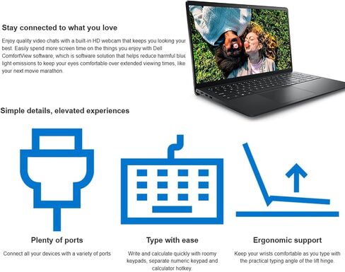 Dell Inspiron 15.6" FHD Touchscreen Laptop, 32GB RAM, 1TB SSD, Speed 8-Core AMD Ryzen 7 7730U (Outperforms Intel i7-1255U in Multitasking), Windows 11 Pro, Long Battery Life, w/WOWPC Recovery USB in Kuwait
