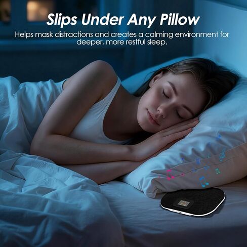 Bluetooth Pillow Speaker with LED Display, Dual Bone Conduction, Black in Kuwait