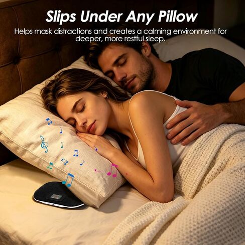 Bluetooth Pillow Speaker with LED Display, Dual Bone Conduction, Black in Kuwait