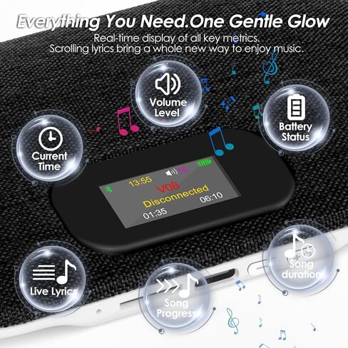 Bluetooth Pillow Speaker with LED Display, Dual Bone Conduction, Black in Kuwait