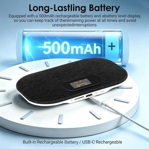 Bluetooth Pillow Speaker with LED Display, Dual Bone Conduction, Black in Kuwait
