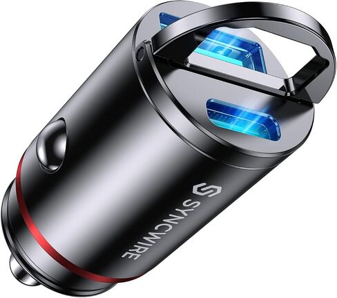 USB C Car Charger Syncwire 60W [PD 30W & QC 30W] USB Car Charger Adapter Fast Charging [Super Mini & All Metal] for iPhone, Samsung, Google Pixel, XiaoMi, Huawei, LG, iPad Road Trip Essentials in Kuwait
