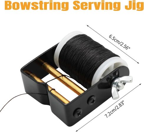Archery Bowstring Serving Thread and Bowstring Serving Jig Set Archery Nylon String Maintenance Accessories for Tying Peep Sight for Compound Bow Recurve Bow Black in Saudi Arabia