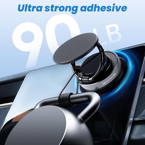 Magnetic Car Phone Holder for MagSafe Updated Strong Suction Cup Car Phone Mount for Dashboard Windshield Middle Screen 360° Rotatable & Adjustable for All the Cellphones in Saudi Arabia