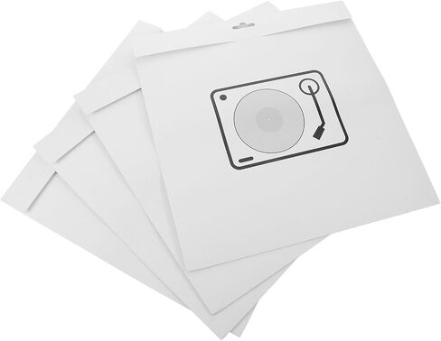 Beavorty 4pcs Inch Vinyl Record Paper Sleeves for Album Disc Protection Lightweight Design White Paper Record Storage Bag with Dust and Scratch Resistant Features for Personal Collections in Kuwait