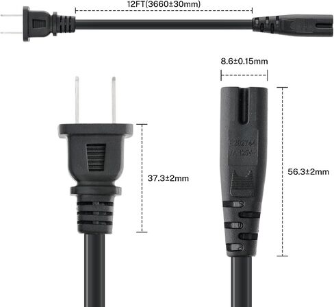 FIRMERST 18AWG IEC C7 Figure 8 Replacement Power Cord, 12FT in Kuwait