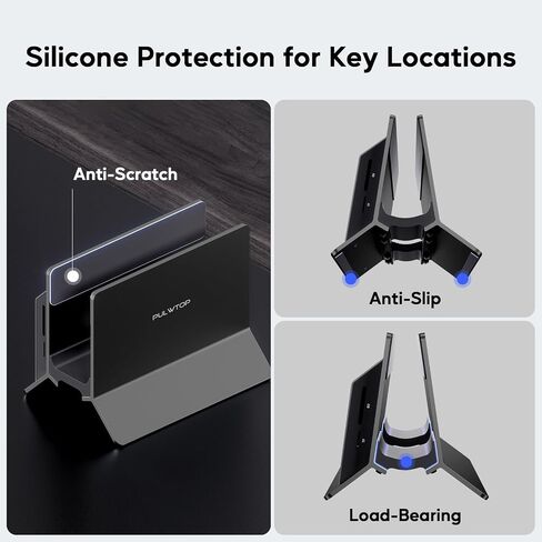 MacBook Pro Air Docking Station, Vertical USB C Laptop Docking Station with M.2 SSD Slot, HDMI 4K@60Hz, 4 USB A/C Max 10Gbps, Ethernet, SD/TF, PD Dock for MacBook/USB-C Win Laptops - Black in Kuwait
