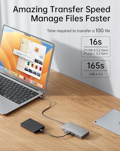 Dual Monitor Docking Station, USB C Dock(11-in-1) Support Dual/Triple Display with 2 HDMI, DP, 100W PD, Ethernet, 4USB, SD/TF Card Reader, Multi-Port Laptop Dock Compatible with MacBook/Dell/HP/Lenovo in Kuwait