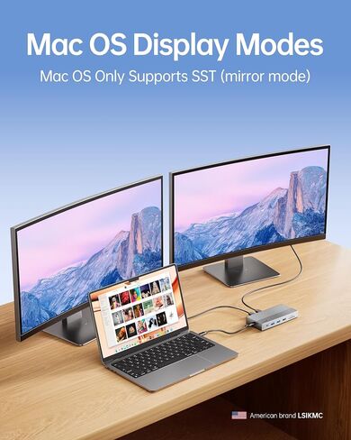 Dual Monitor Docking Station, USB C Dock(11-in-1) Support Dual/Triple Display with 2 HDMI, DP, 100W PD, Ethernet, 4USB, SD/TF Card Reader, Multi-Port Laptop Dock Compatible with MacBook/Dell/HP/Lenovo in Kuwait