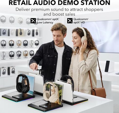 1Mii DemoStation B3+ Bluetooth Audio Demo Stand for Dual Headphones Display in Kuwait