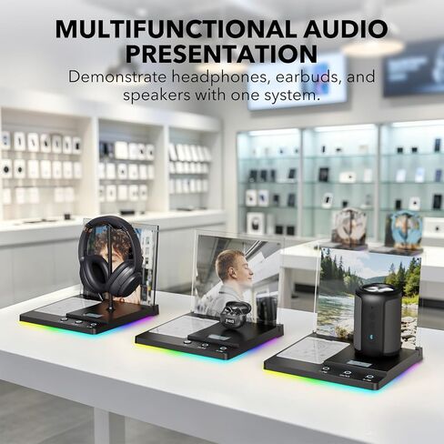 1Mii DemoStation B3+ Bluetooth Audio Demo Stand for Dual Headphones Display in Kuwait