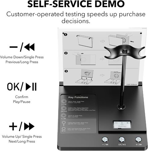 1Mii DemoStation B3+ Bluetooth Audio Demo Stand for Dual Headphones Display in Kuwait