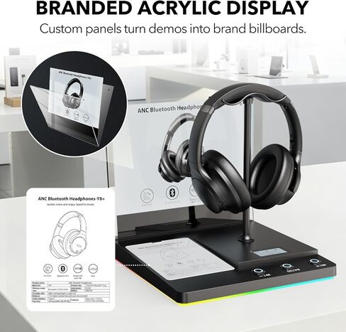 1Mii DemoStation B3+ Bluetooth Audio Demo Stand for Dual Headphones Display in Kuwait