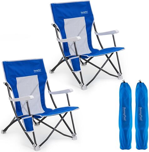 SUNNYFEEL Beach Chairs for Adults, High Back Folding Camping Chairs in Kuwait